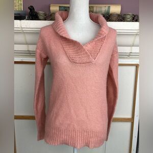 J.Crew shawl neck wool blend pink sweater oversized 💕more like M